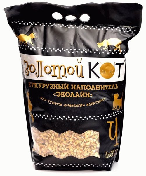 Кукурузный наполнитель ЭКОлайн д/т грызунов "Золотой Кот" 4 л гранулированный