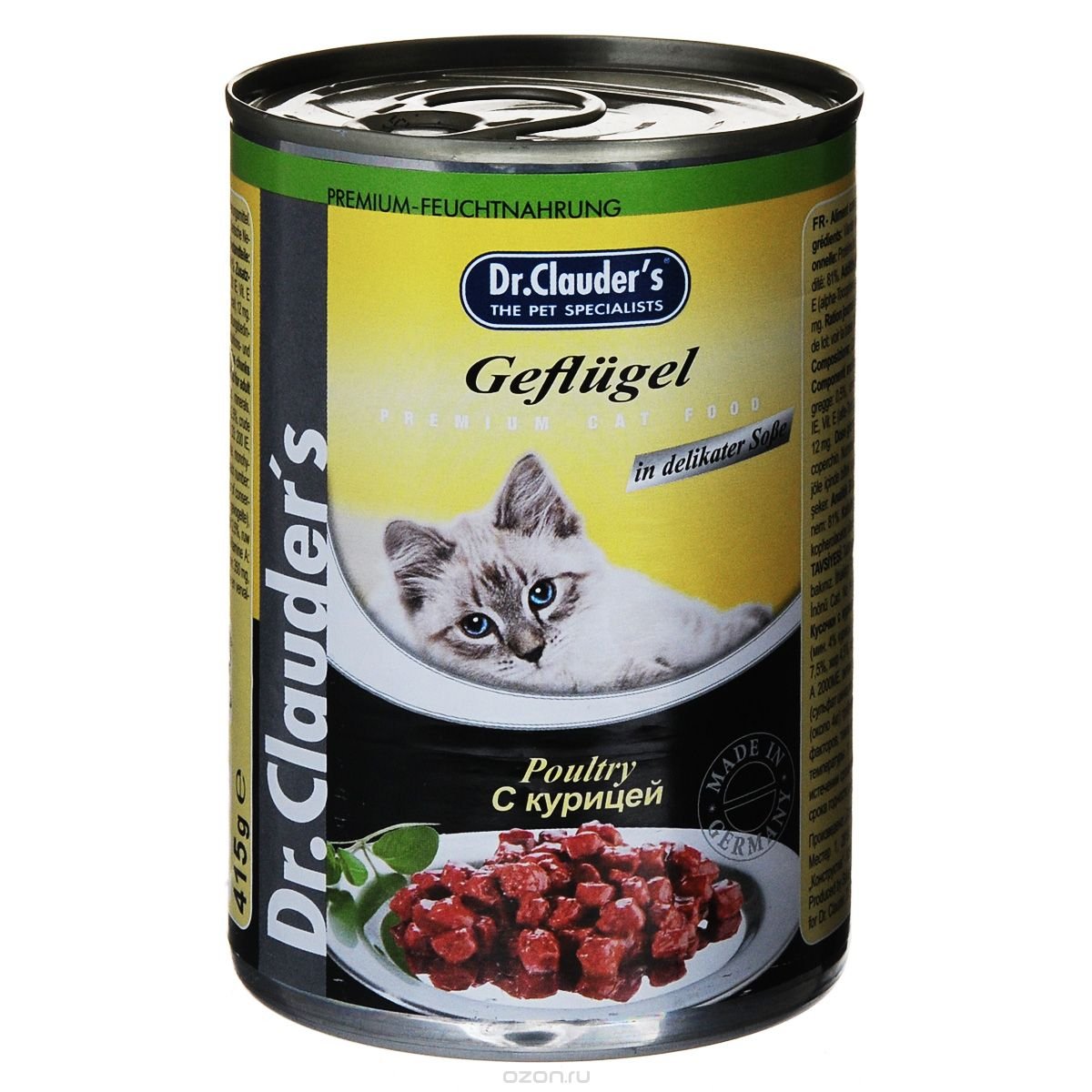 "ДОКТОР КЛАУДЕР" КОНС Д/КОШЕК 415г (КУРА)