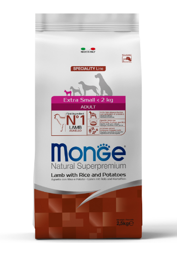 Monge Dog Speciality Extra Small корм для взрослых собак миниат пород ягненок с рисом и картоф 2,5 к