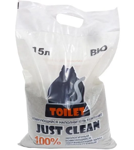 Комкующийся бентонит 15 л Just Clean