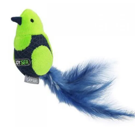 Игрушка для кошек JOYSER Cat Motion Птичка с LED и перьями зеленая 19см