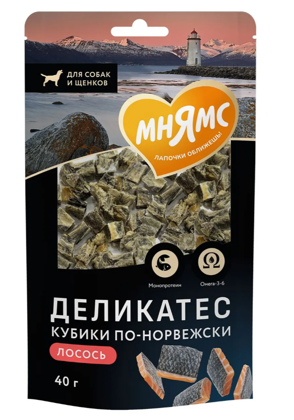 Лакомство Мнямс Деликатес "Кубики по-норвежски" для собак 40 г