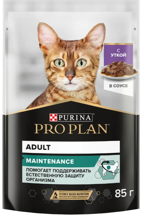 PRO PLAN для взрослых кошек с уткой в соусе 85 г