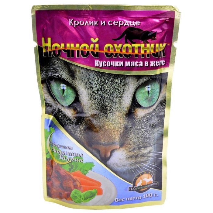 "НОЧНОЙ ОХОТНИК" ЖЕЛЕ Д/КОШЕК 100гр (КРОЛ-СЕРД) 00000246