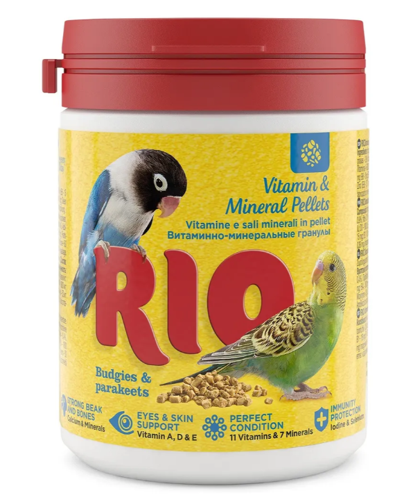 ЛАКОМСТВО "РИО" ВИТАМИННО-МИНЕРАЛЬНЫЕ ГРАНУЛЫ Д/ВОЛНИСТЫХ И СРЕДНИХ ПОПУГАЕВ 120г 5135/6633