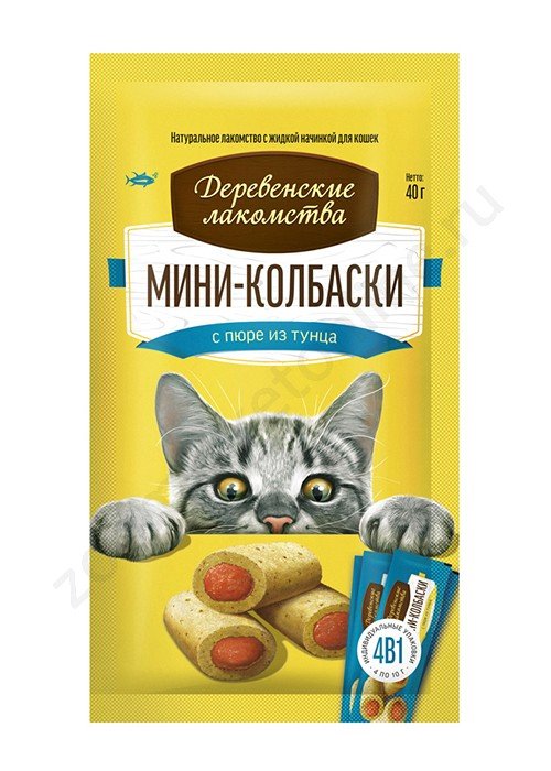 "ДЕРЕВЕНСКИЕ ЛАКОМСТВА" Д/КОШЕК ПОДУШЕЧКИ С ПЮРЕ ИЗ ГОВЯДИНЫ 30г 79207750