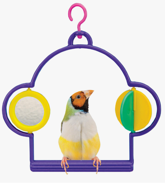 ИГРУШКА Д/ПТИЦ "КАЧЕЛИ С ЗЕРКАЛОМ И ВЕРТУШКОЙ " АВ105