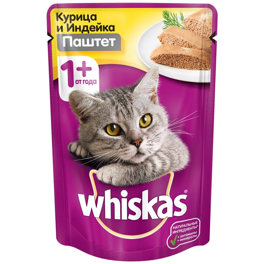 Вискас паштет курица/индейка 75г.