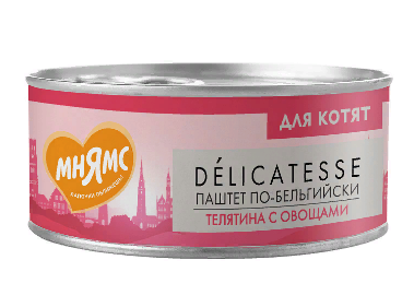 Влажный корм Мнямс Телятина с овощами для котят старше 1 месяца "Паштет по-бельгийски" 100 г