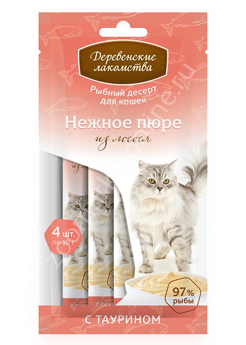 "ДЕРЕВЕНСКИЕ ЛАКОМСТВА" Д/КОШЕК "НЕЖНОЕ ПЮРЕ ИЗ ЛОСОСЯ" 10г 72510025