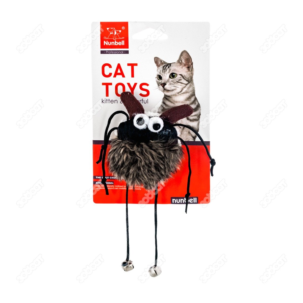 Игрушка NUNBELL д/кошек Чубрик меховой 11х6х3/9х13х4/8х6х3см с колокольчиком микс арт.FEMA0422 Код25