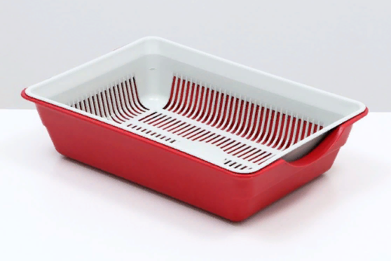 Лоток с сеткой №4 36*25,5*9см красный