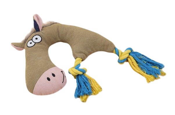 Игрушка WOGY д/собак Осел 28х22см с канатами, ринговая ткань, микс арт.2024-4485