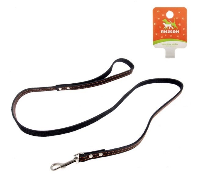 Поводок кожанный однослойный простроченный 1613454
