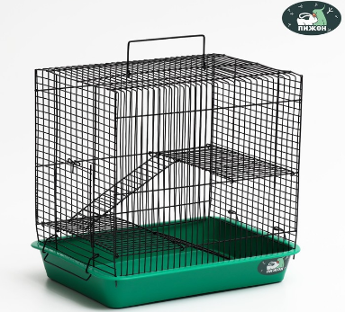 Клетка для грызунов "Пижон" №3-1, с 2-я этажами, без наполнения, 33 х 24 х 28 см, бирюзовая 6705603
