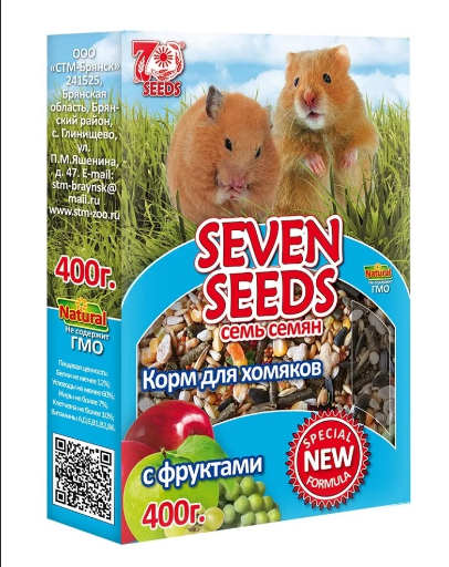 Корм Seven seeds для ХОМЯКОВ с Фруктами 400 г.