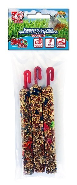 Эконом палочки д/грызунов фрукты,мед,рожковое дерево 3шт/уп