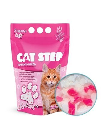 CAT STEP 3,8л САКУРА Наполнитель д/кошачьих туалетов