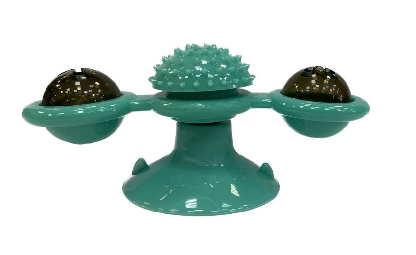 Игрушка д/кошек интерактивная 15.8х7.4х6.9см с кошачьей мятой, вращается, мигает, на присоске микс