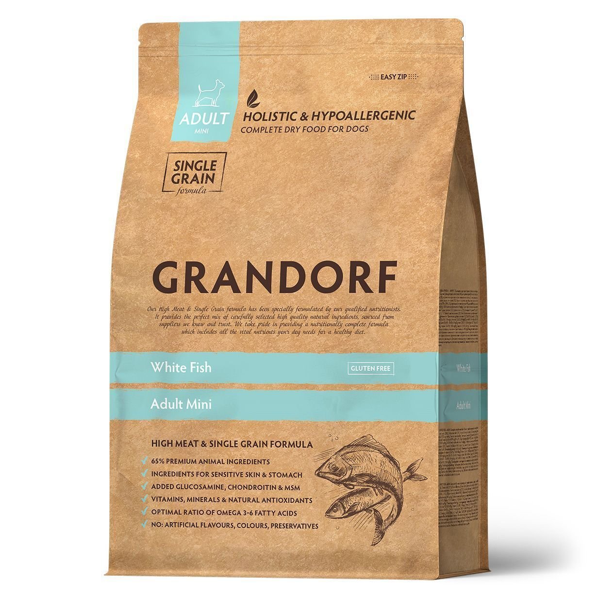 GRANDORF DOG White Fish MINI (белая рыба для собак мини пород) 1 кг.