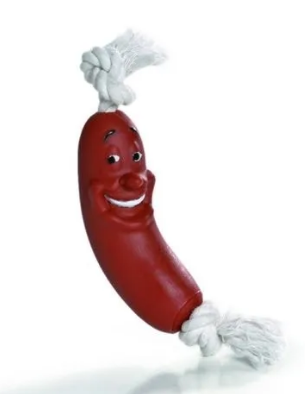 ИГРУШКА ВИНИЛОВАЯ "СОСИСКА НА ВЕРЕВКЕ" 8001 (К-Й)