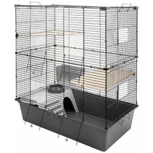 Дарэленд Клетка CRAFT 80 Шиншилла-2, складная, шаг прута 13мм; 78*48*h66,5см (+2 полки) св-сер-черн