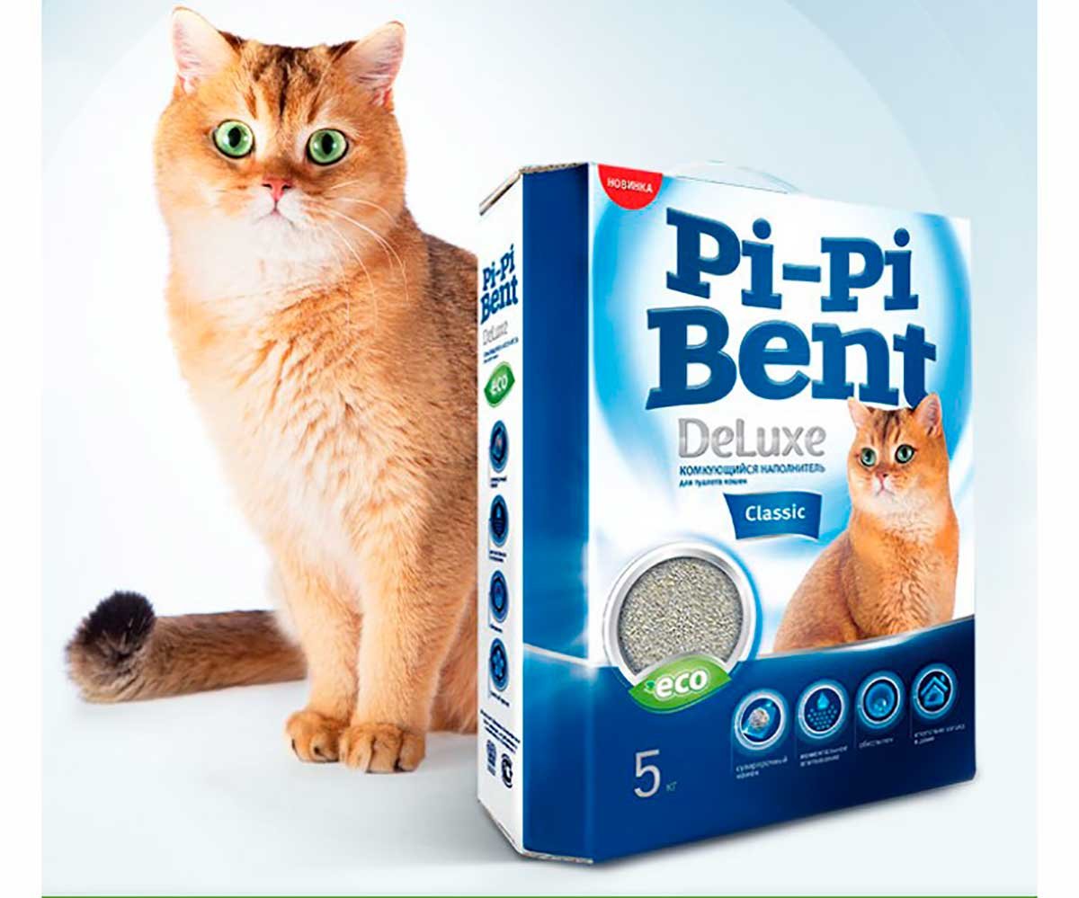 Pi-Pi-Bent  5кг "DELUXE" (коробка) комк. наполнитель д/кошек