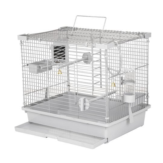 ECO Клетка д/птиц КЕША-1 складная 1 этаж 37*27*h33,5см (укомплект.) светло-серая