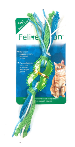 Feline Clean игрушка для кошек Dental Колечко прорезыватель с лентами, резина