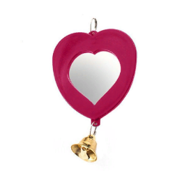 5001 Зеркало д/птиц "Сердечко" с колокольчиком 50