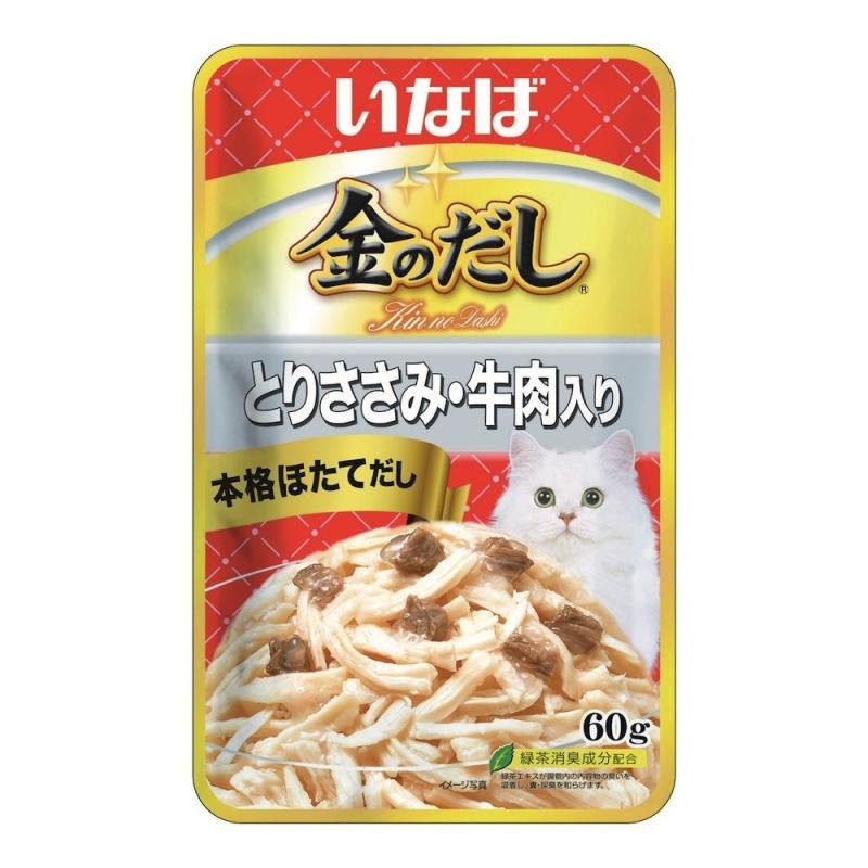 INABA Корм влажный для кошек Kinnodashi Куриное филе с говядиной, пауч 60г