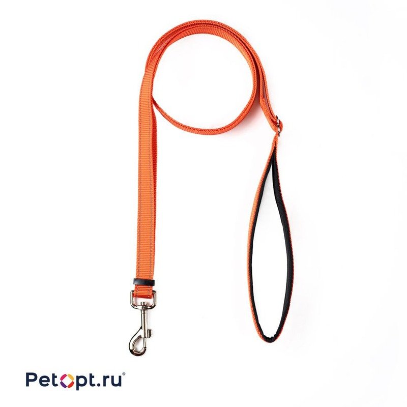 10030031 PetOpt Поводок светоотражающий нейлон и неопрен Оранжевый S-10mmX200cm. Изменяющаяся длина