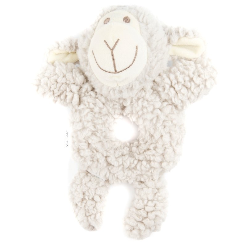 Игрушка AROMADOG Senior для собак Овечка-кольцо 23 см с пищалкой, серый