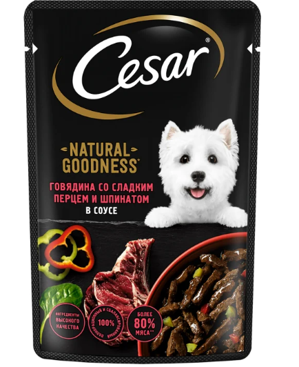 Корм д/соб пауч Cesar гов/папр/шпинат 28*80г