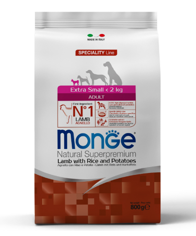 Monge Dog Speciality Extra Small корм для взрослых собак мини пород ягненок с рисом и картофель 800г