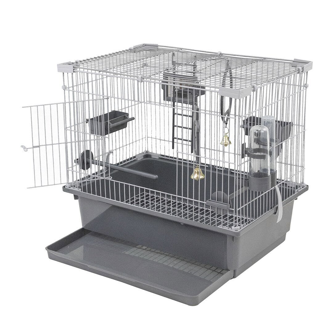 ECO Клетка д/птиц ТУТТИ-1 разборн., шаг прута до 11мм, 42*30*h37см (укомплект.) светло-серая