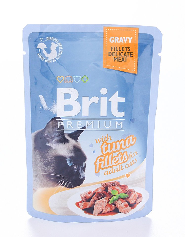 "БРИТ ПРЕМИУМ" ПАУЧ Д/КОШЕК 85г (КУСОЧКИ ФИЛЕ ИЗ ТУНЦА В СОУСЕ) 8548