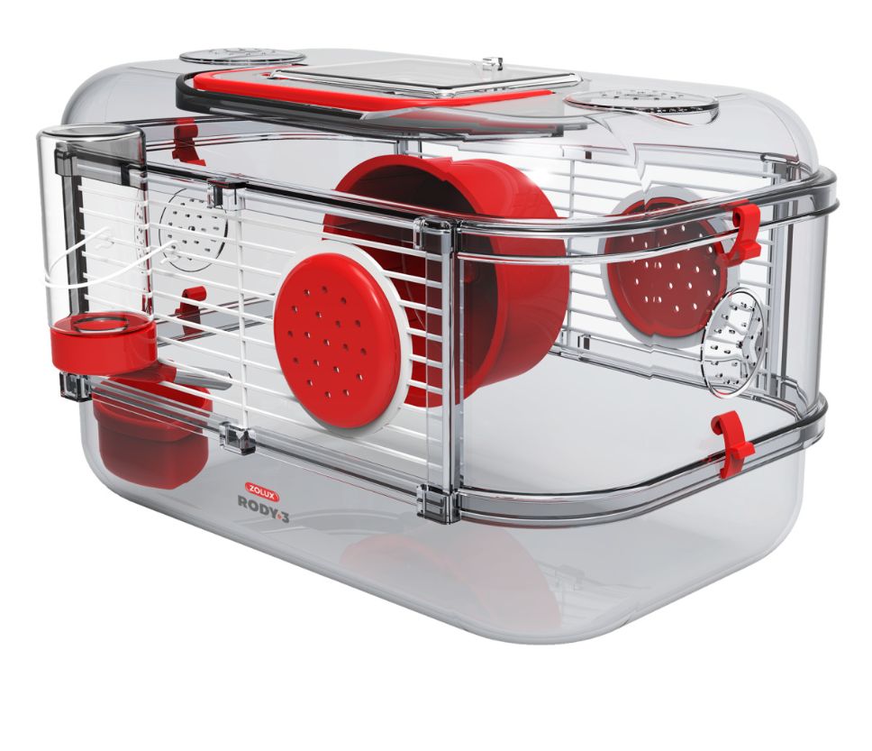 ZOLUX, Клетка для грызунов Rody 3 Mini, 330x210x180мм, цвет рубиново-красный, 206011