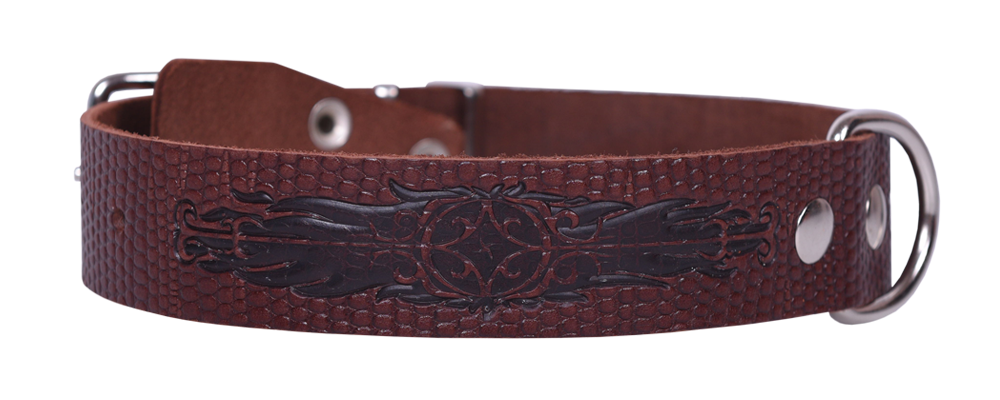 Ошейник 35 рептилия короткий тисненый