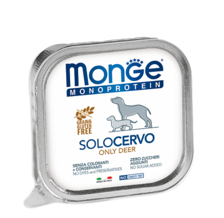 Monge Dog Monoproteico Solo консервы для собак  паштет из оленины  150г