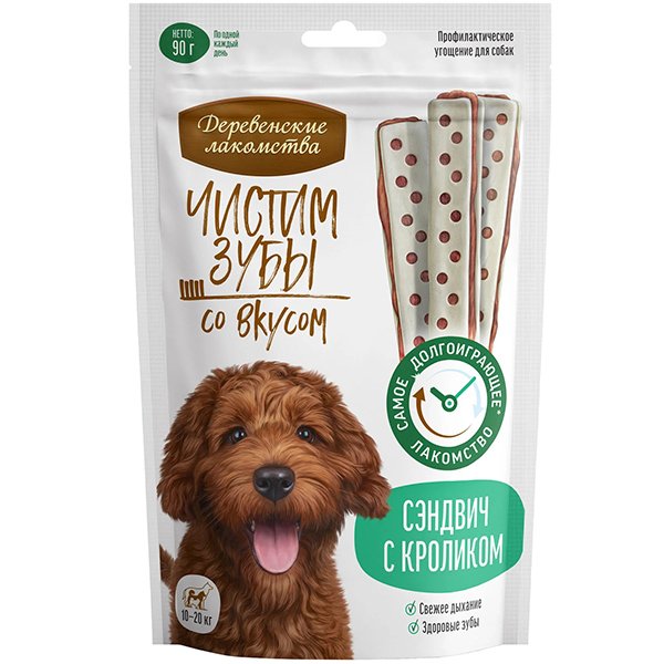 "ДЕРЕВЕНСКИЕ ЛАКОМСТВА" Д/СОБАК СЭНДВИЧ С КРОЛИКОМ 90г 79215731
