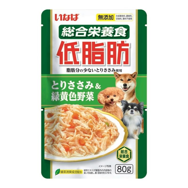 INABA Корм влажный для собак Teishibo Куриное филе и овощи в желе, пауч 80 г