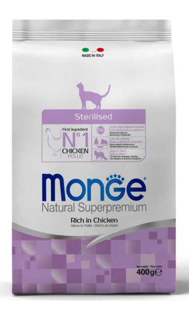 Сухой корм Monge Cat Daily Line Sterilised для стерилизованных кошек, из курицы 400 г