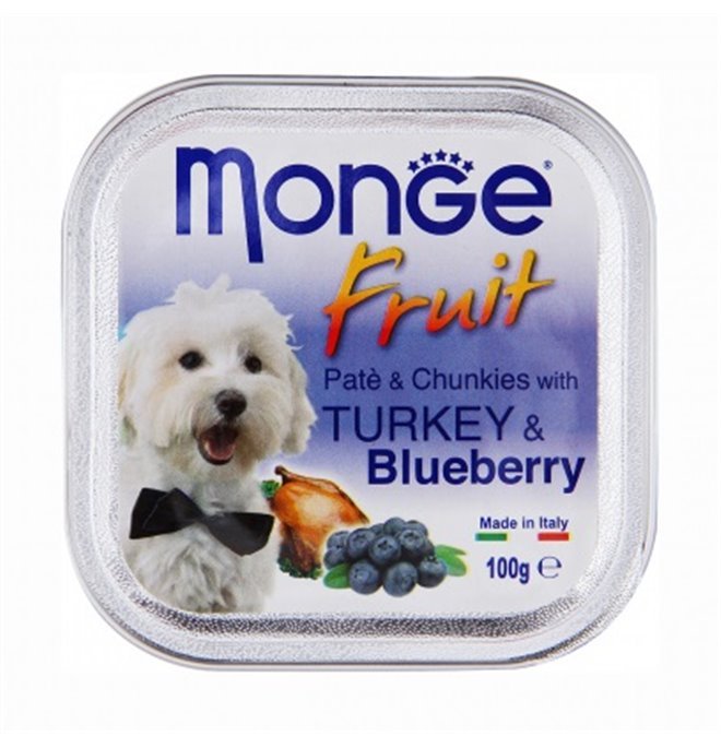 Monge Dog Fruit консервы для собак индейка с черникой 100г