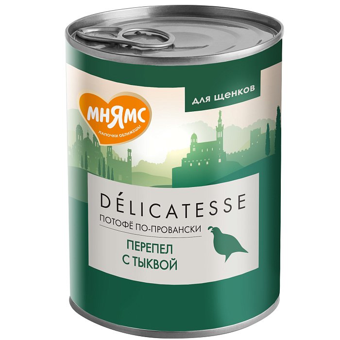 Влажный корм Мнямс Паштет из перепёлки с тыквой для щенков всех пород "Потофё по-провански" 400 г