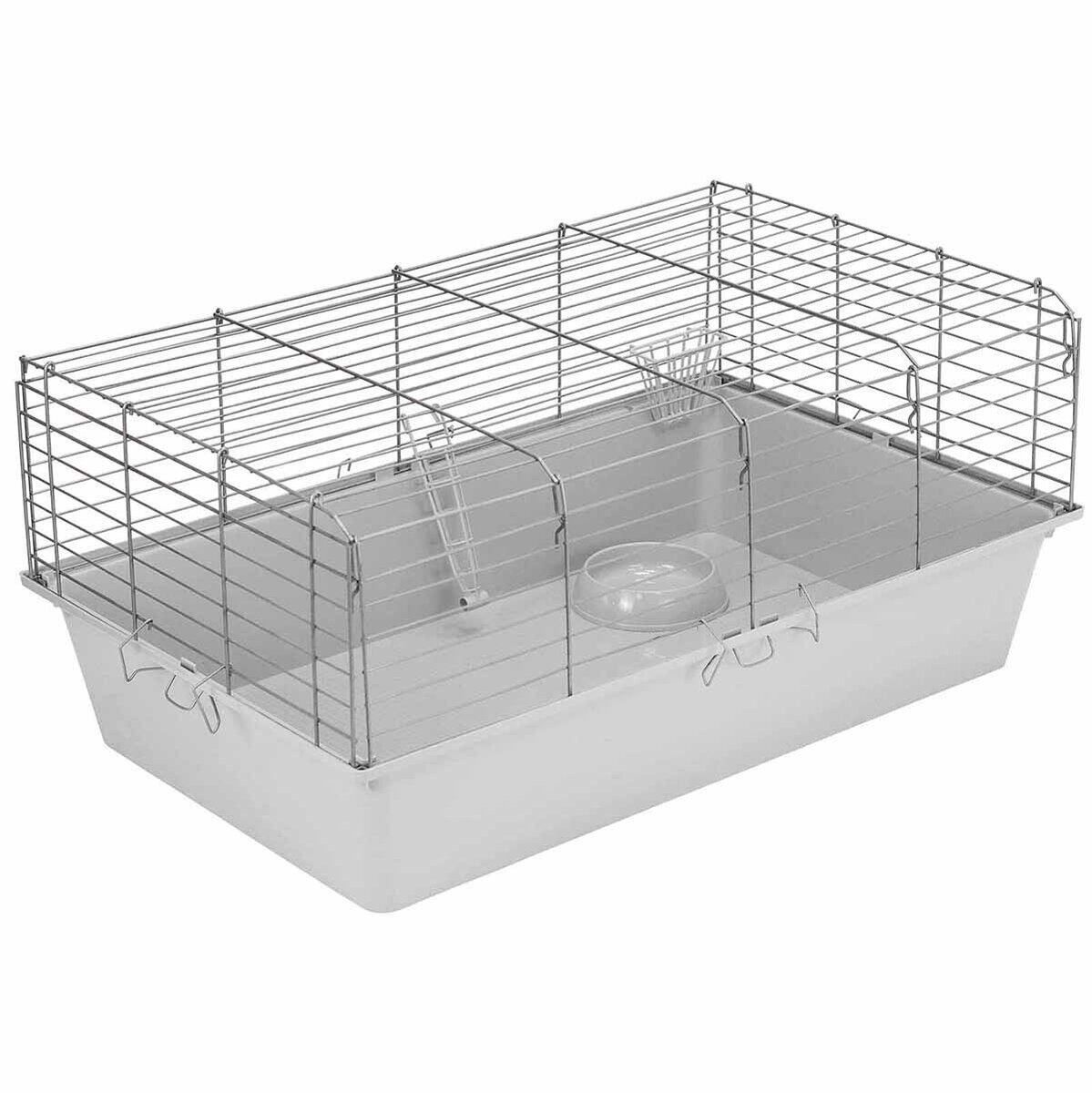 ECO Клетка РОДЖЕР №3 складная, шаг прута до 25мм, 78*48*h34см (+миска, 2 кормушки) св-сер-хром