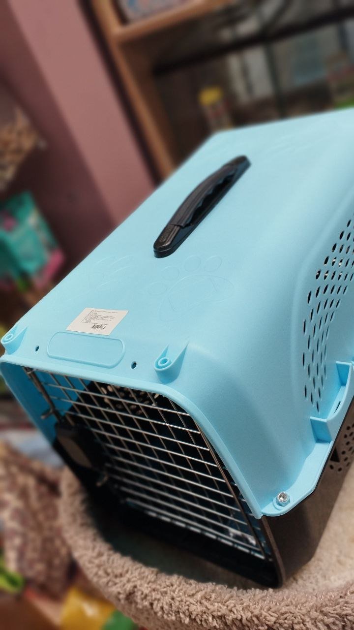 Авиа переноска для домашних животных "Чистый котик" 48,5*32*30 см голубой