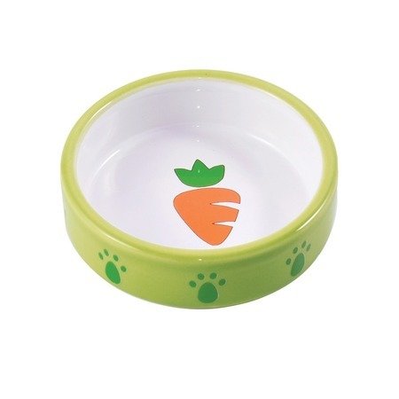 КерамикАрт миска керамическая для грызунов 70 мл Зеленая с морковью