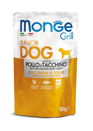 Monge Dog Grill PUPPY&JUNIOR Pouch паучи для щенков курица и индейка 100г