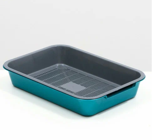 Туалет с сеткой средний 36\26\6,5 Серый Бирюзовый 5077348